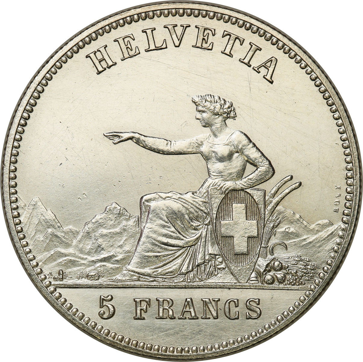 Szwajcaria. 5 franków 1863, Berno, Festiwal Strzelecki - RZADKIE